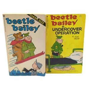 VTG Beetle Bailey Mort Walker Comic Paperback Lot Giant Sz Undercover Operation